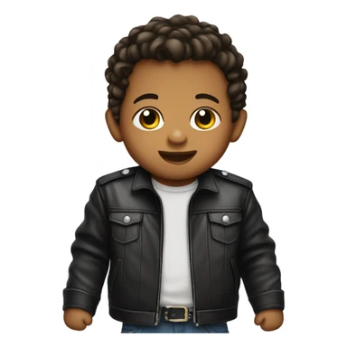 Baby wearing leather jacket sticker