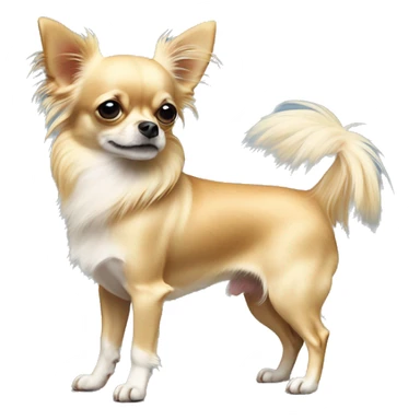 blond long haired chihuahua standing on its hind legs  sticker