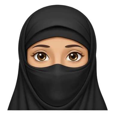 an old emirati women wearing traditional cloths covers her face with burg'a a;; the cloths and burqa'a are black no accessories sticker