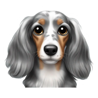 Long-haired marble dachshund sticker