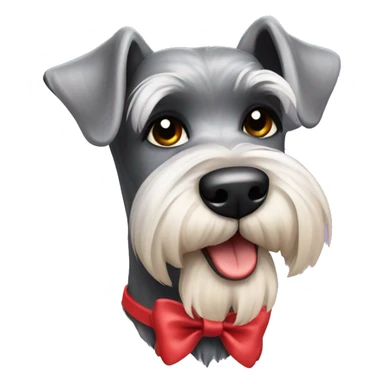 Schnauzer with bow sticker