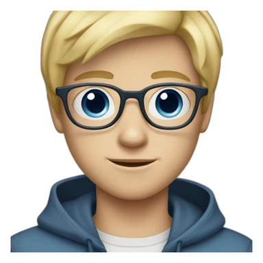 Blond boy teenager with blue eyes and glasses and wide pants sticker