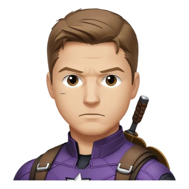 hawkeye clint barton portrait marvel, brown hair from captain america: civil war sticker