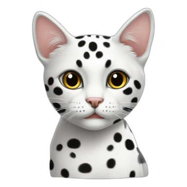 white black spotted cat sticker