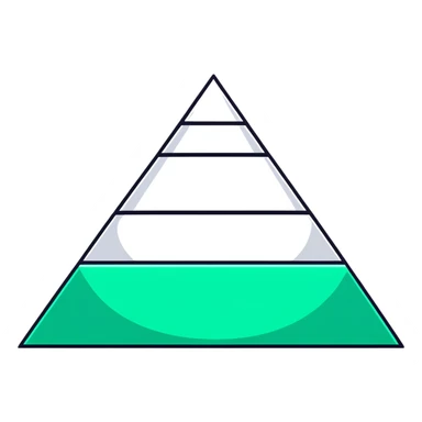 Geometric Maya style pyramid - inbox overflow, strictly white and deep dark green only, angular sharp lines sticker