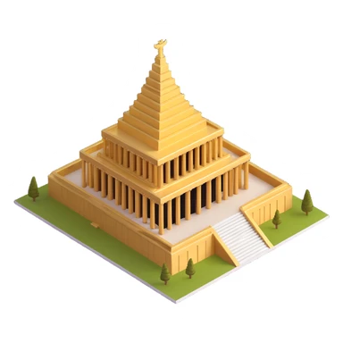olympian temple, 3d style, viewed from above, golden accents, dramatic lighting sticker