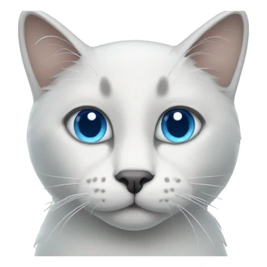 White grey cat with blue eyes sticker