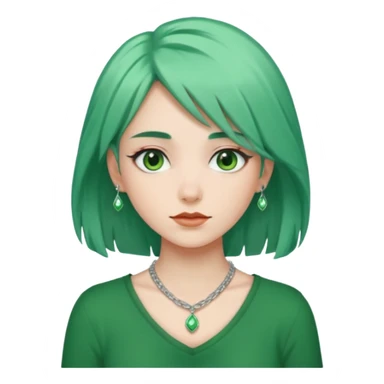 یک دختر که موهاش سبزه و بک گراندش بنفشه sticker