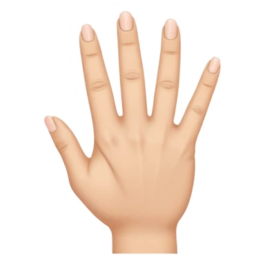 the ring finger, index finger, and middle finger facing up while the thumb and pinky finger are facing inwards towards the hand sticker