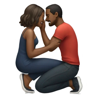 Man on his knees bowing to a woman sticker