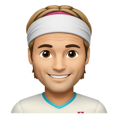 roger federer with head band sticker
