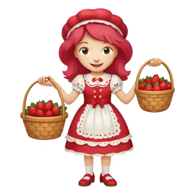 modern day cartoon character strawberry shortcake full body sticker