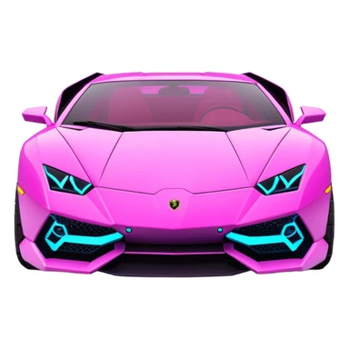 3D, neon Lamborghini with cyber punk sticker
