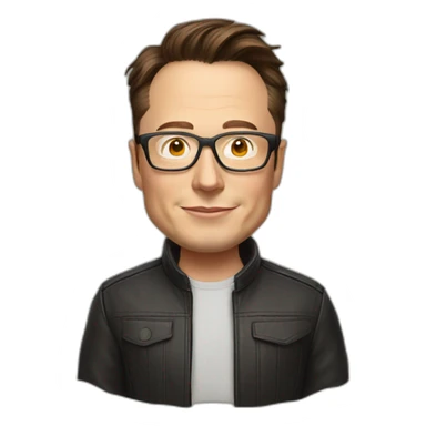 elon musk with spectacles sticker