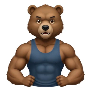 flexing black bear with tanktop sticker