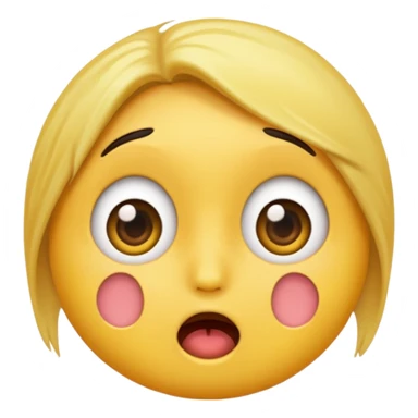 A normal shocked emoji (the one with the blush) and don't have the eyebrow make it yellow based like apple face emojis sticker