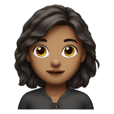 A dark brunette girl which is fair with dark brown eyes  sticker