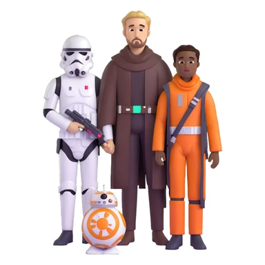 Neger and Ryan Gosling in Star Wars costumes standing together sticker