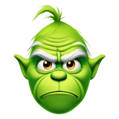 Grinch frowning sticker