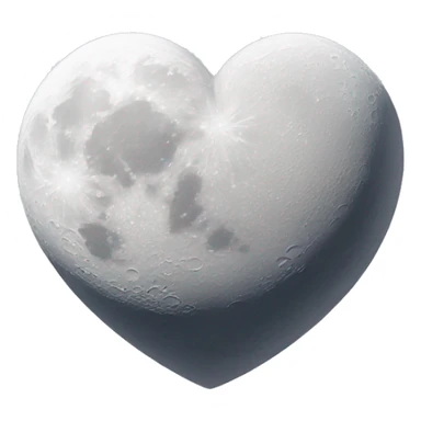 moon in white heart sticker