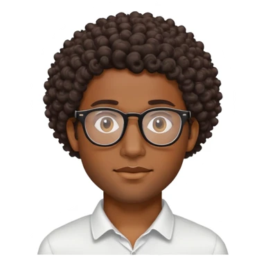 Black handsome guy with curly hair and glasses  sticker