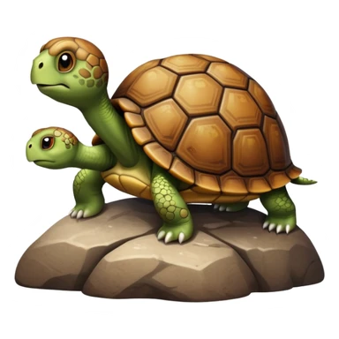Turtle pooping on a rock sticker