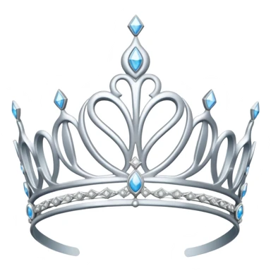 iced silver tiara with diamonds sticker