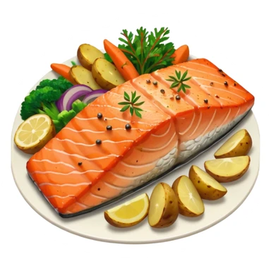 salmon veggies potatoes  sticker