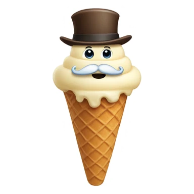 Ice cream cone with a beard  sticker