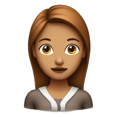 Brown headed lady with kissy face sticker