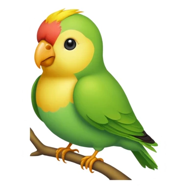 A love bird with color green and his head yellow sticker