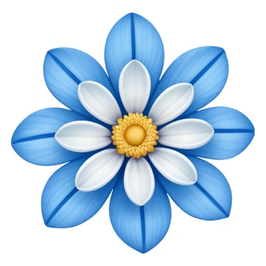 Blue white flower sticker
