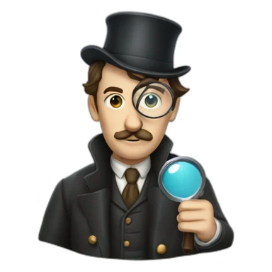 sherlock-holmes with magnifying glass sticker