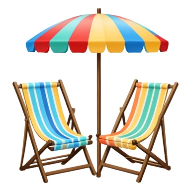 straw Beach umbrella, with wood chair sticker