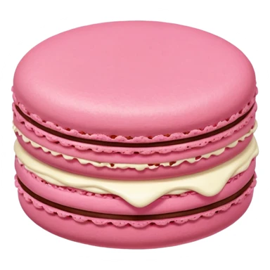 pink macaroon with cream filling sticker
