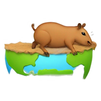 Earth being eaten by a capivara sticker