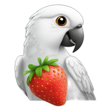 Parrot eating strawberries sticker