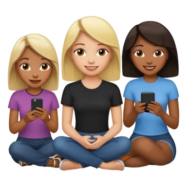 black woman with blonde hair and brunette friends sitting and chatting sticker
