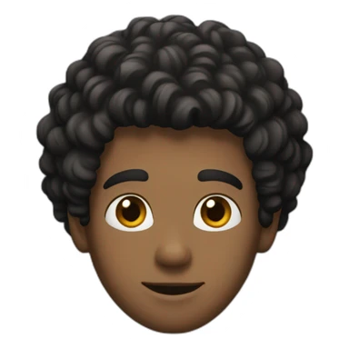 a guy with a curly black hair, and a black shirt  sticker