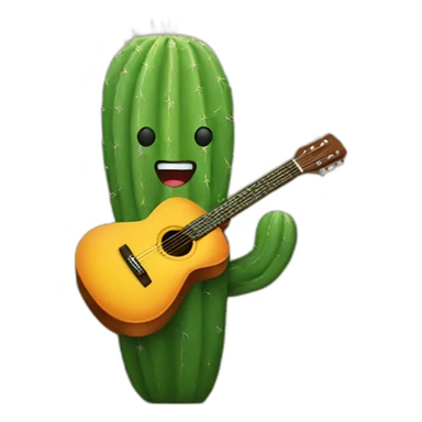 Cactus playing guitar sticker