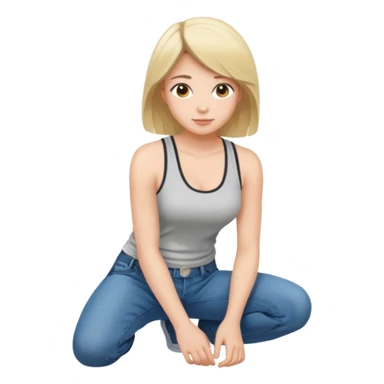  woman crouching sticker