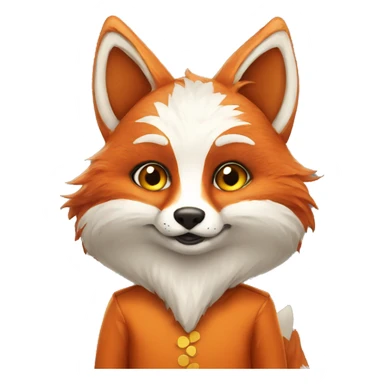 Fox in costume sticker