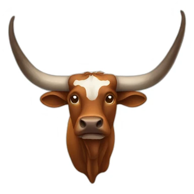 bull, Texas Longhorn, brindle, ridiculously long horns, full body sticker