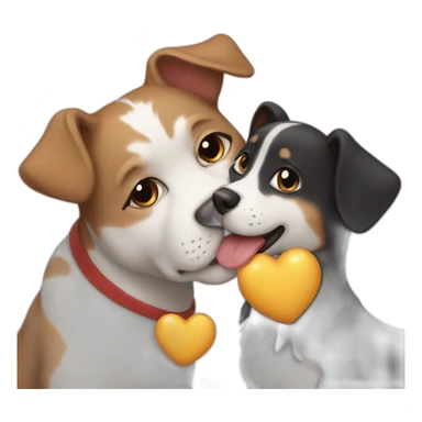 Cat kiss dog sticker