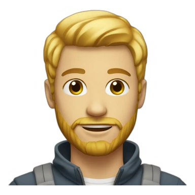 blonde 25 year old man with a face beard sticker