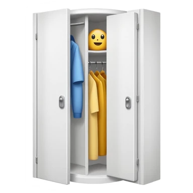 white corner closet with doors emoji style  sticker
