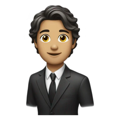 young notary in suit medium-length hair sticker