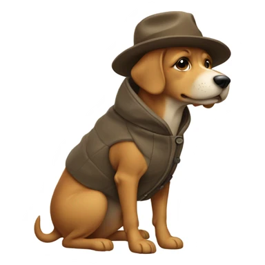 Dog wearing a coat hat and boots sticker