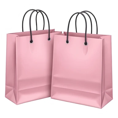 Two Soft pink shopping bags sticker