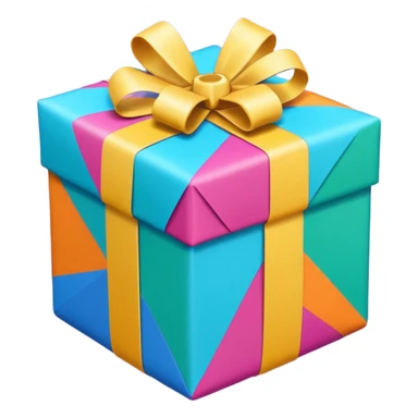 I want to generate a 3d image of a gift in a trivia design sticker